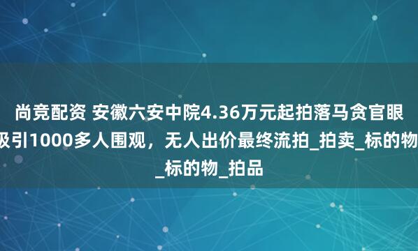 尚竞配资 安徽六安中院4.36万元起拍落马贪官眼镜，吸引1000多人围观，无人出价最终流拍_拍卖_标的物_拍品